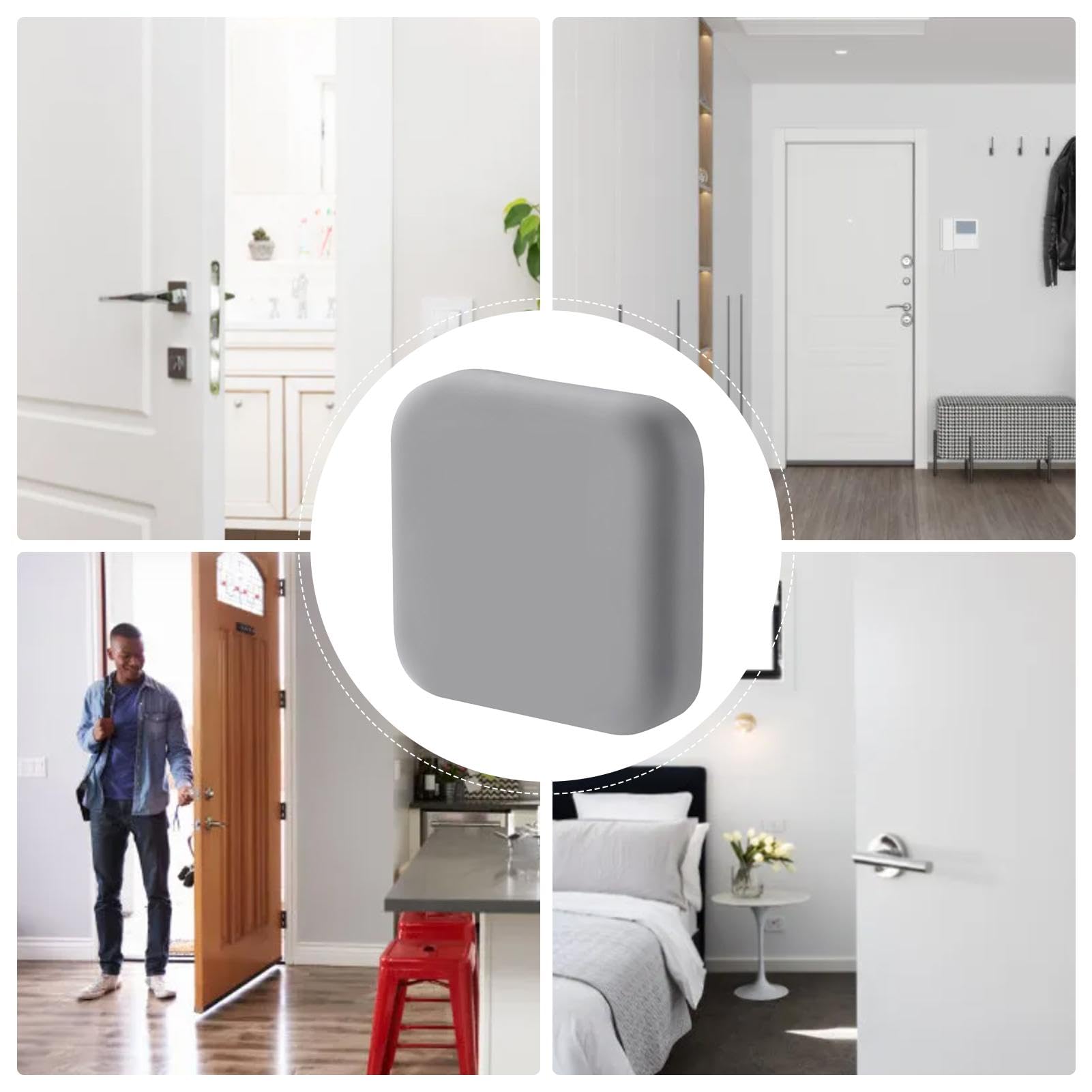 Foto 4 pulgar | Protectores de Pared para Puertas y Parachoques Adhesivo de Silicona Gris - Venta Internacional