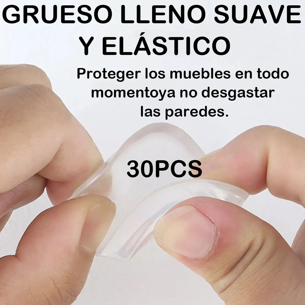 Foto 6 pulgar | 30pzs Topes  Lab.g Para Puertas Silicona Silenciar Protector Pared Transparente