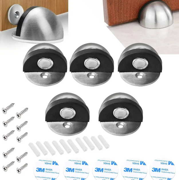Foto 3 | Xtellar - Juego De 5 Topes Magnéticos Premium De Acero Inoxidable Para Puertas Y Pisos