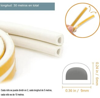 Foto 2 | Xtellar Burlete Adhesivo 30m: Aislante Favorecedor Contra Viento Para Puertas Y Ventanas
