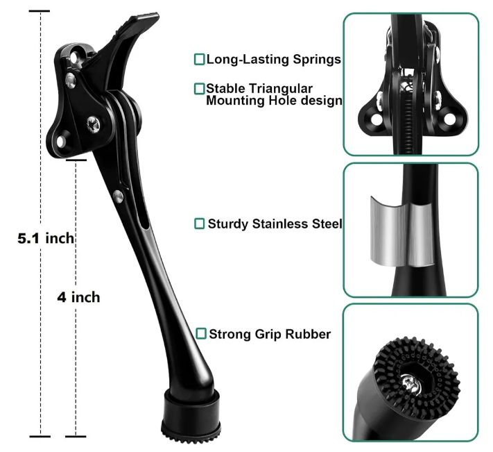 Foto 2 | ''xtellar - Juego De 2 Topes Para Puertas Con Pedal Y Goma Antideslizante Ultra Resistente En Negro''