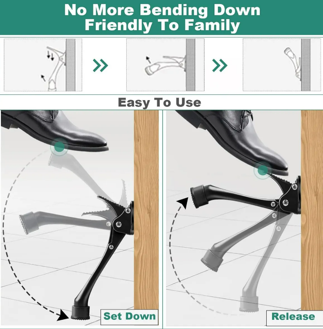 Foto 3 | ''xtellar - Juego De 2 Topes Para Puertas Con Pedal Y Goma Antideslizante Ultra Resistente En Negro''