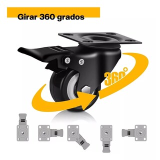 Foto 3 | Ruedas Giratorias con Freno para Muebles y Vehículos de PVC 8 Piezas