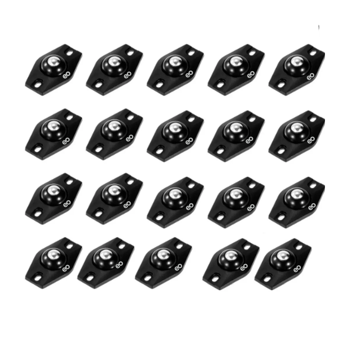 Foto 2 pulgar | 20 Mini Ruedas Giratorias Adhesivas Universal Eo Safe Imports Esi-17992-1 Negro Marca