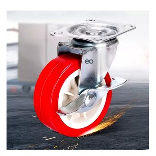 Foto 3 | 12 Pcs Ruedas De Pvc Función Giratoria Con Freno Eo Safe Imports Esi-17991-1 Rojo