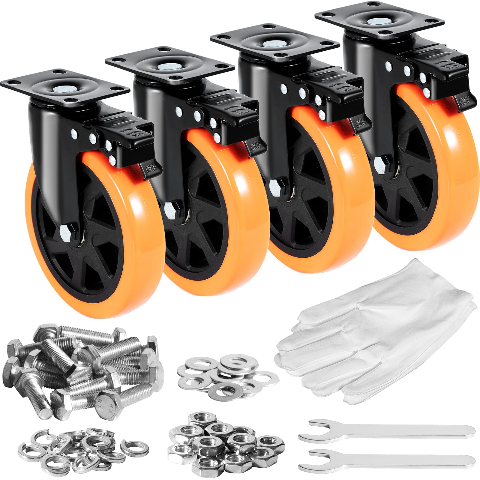 Foto 2 pulgar | Juego De 4 Platos Giratorios Vevor De 6 Pulgadas De Caster Wheels Para 2800 Libras - Venta Internacional.
