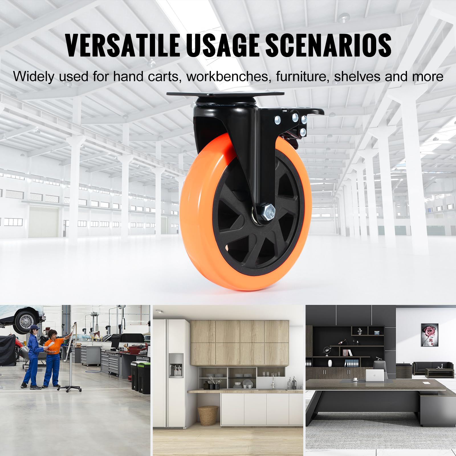 Foto 6 | Juego De 4 Platos Giratorios Vevor De 6 Pulgadas De Caster Wheels Para 2800 Libras - Venta Internacional.