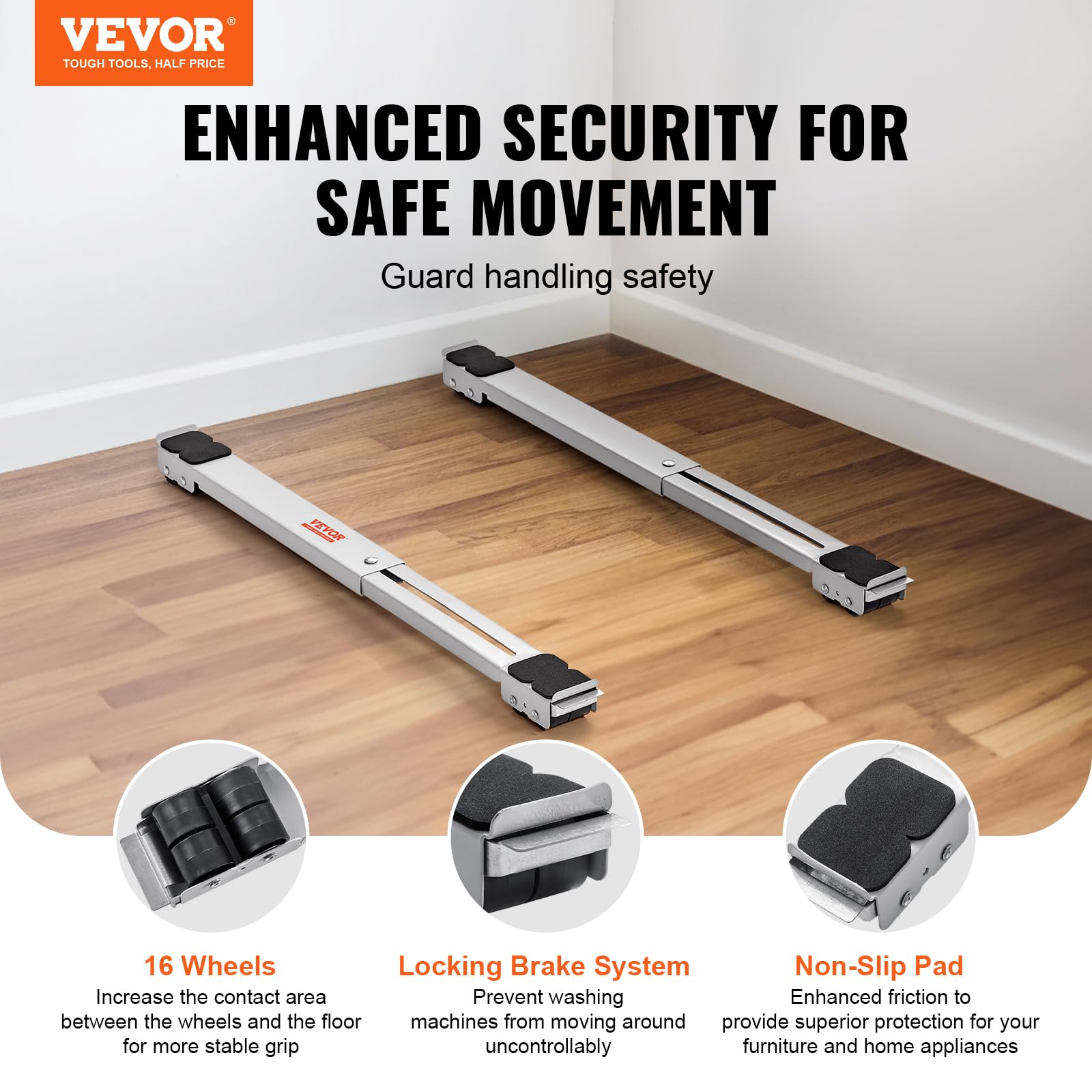 Foto 3 pulgar | Appliance Rollers Vevor Heavy Duty Mobile Base Blanca - Venta Internacional.
