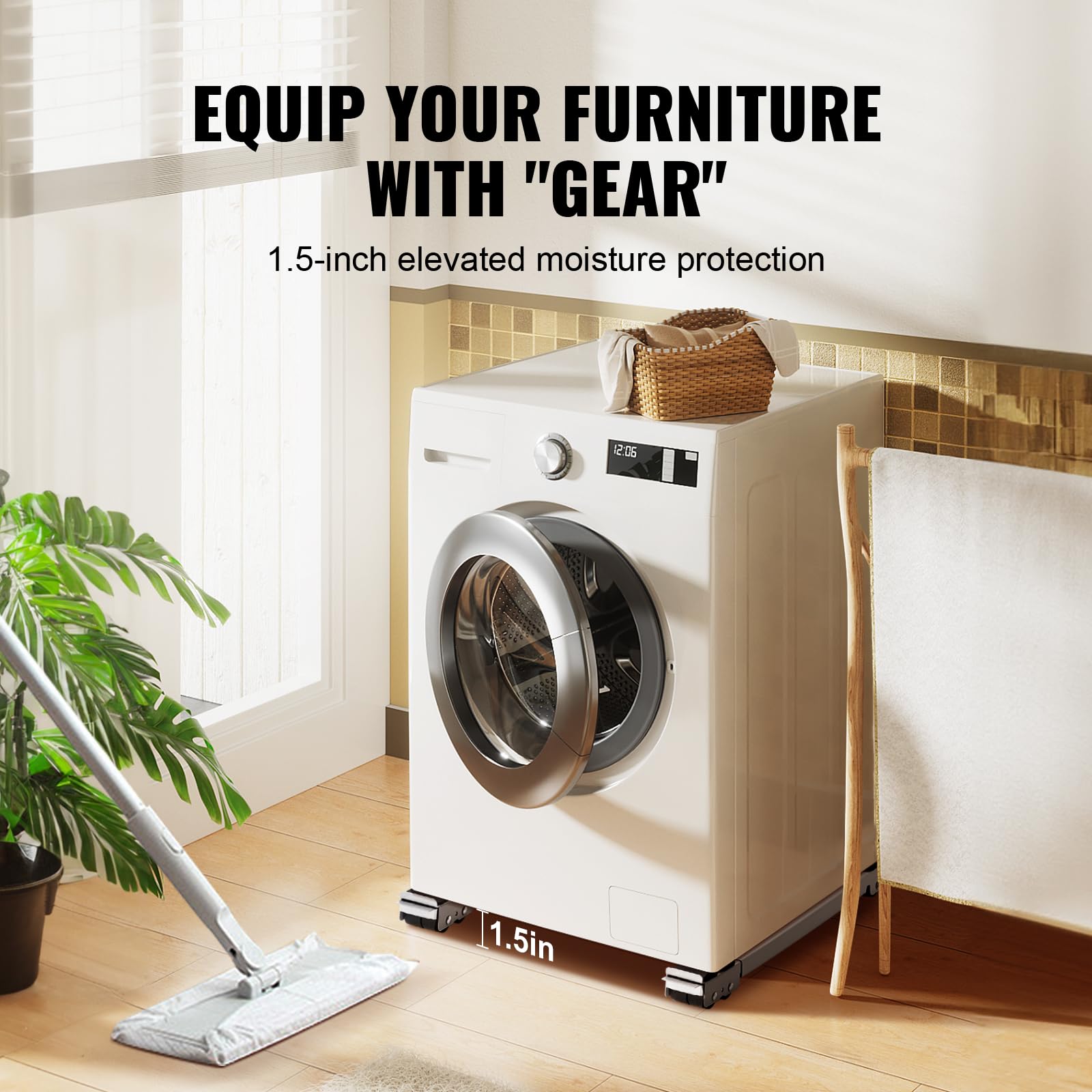 Foto 5 pulgar | Appliance Rollers Vevor Heavy Duty Mobile Base Blanca - Venta Internacional.