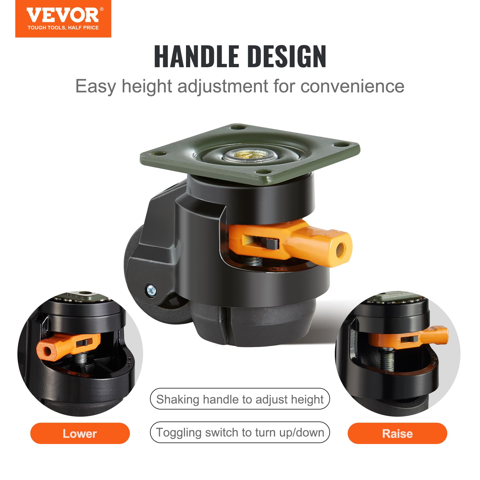 Foto 3 pulgar | Juego De 4 Ruedas Niveladoras Vevor Con Capacidad De Carga Total De 1000 Kg - Venta Internacional.