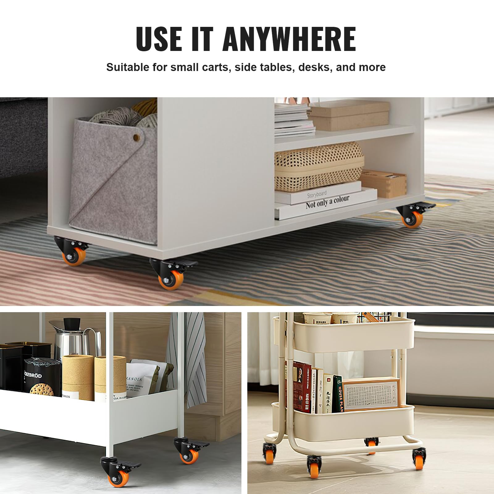 Foto 6 | Juego De 4 Ruedas Caster Wheels Vevor De 5 Cm Con Capacidad De Carga De 50 Kg - Venta Internacional.