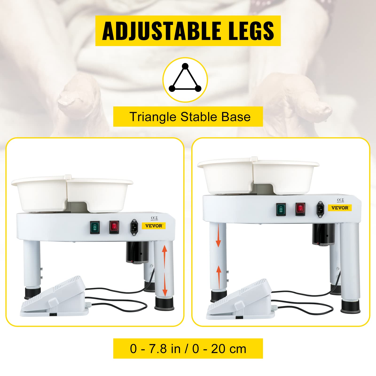 Foto 5 | Volante De Cerámica Vevor Para Adultos Y Principiantes De 28 Cm Con Pedal - Venta Internacional.