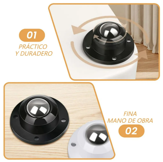 Foto 4 pulgar | Kit Xtellar Premium De Ruedas Giratorias 360° Autoadhesivas Para Muebles, Soportan 400kg (8 Unidades)