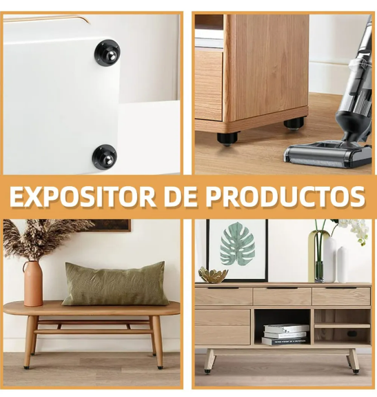 Foto 5 pulgar | Kit Xtellar Premium De Ruedas Giratorias 360° Autoadhesivas Para Muebles, Soportan 400kg (8 Unidades)