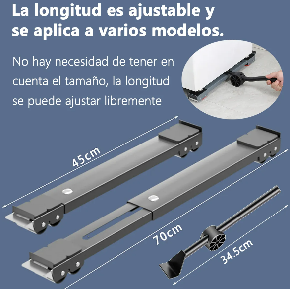 Foto 3 pulgar | Xtellar Soporte Ajustable Premium Con Ruedas Para Electrodomésticos – Ideal Para Refrigeradores Y Lavadoras.