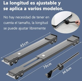 Foto 2 | Xtellar Soporte Ajustable Premium Con Ruedas Para Electrodomésticos – Ideal Para Refrigeradores Y Lavadoras.