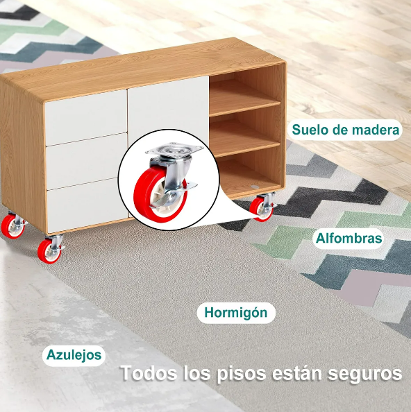 Foto 4 | Xtellar Premium 12pcs Ruedas Giratorias De Pvc De 2 Pulgadas Con Doble Freno