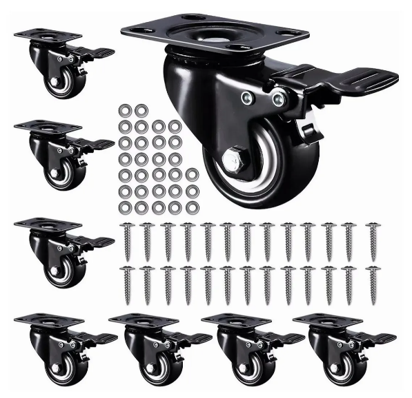 Foto 2 pulgar | Set Premium Xtellar De 8 Ruedas Giratorias De Pvc 2 Pulgadas Con Freno - Multifuncionales Y Silenciosas