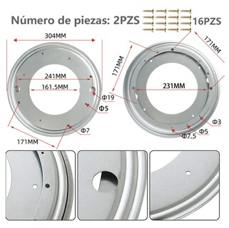 Foto 2 | Dúo De Bases Giratorias Xtellar De 12 Pulgadas Para Muebles, Resistencia Premium, Rotación 360°