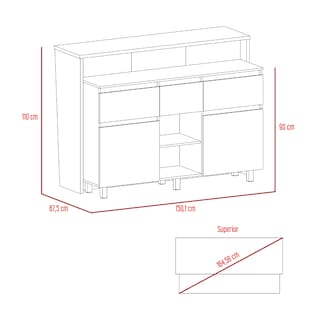 Foto 8 | Barra Auxiliar Excelsior Kiara Beige Madera MDP