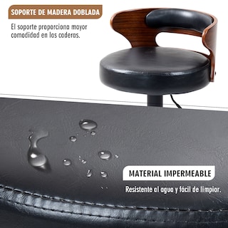 Foto 6 | Juego De 2 Taburetes De Barra Ajustables Negro