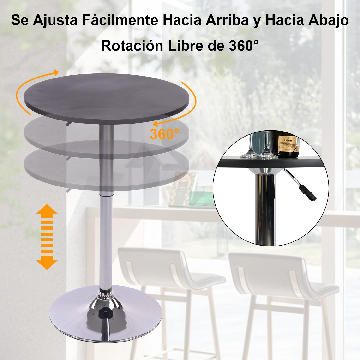 Foto 3 pulgar | Mesa Auxiliar Ajustable Sakuru Negra