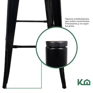 Foto 7 | Banco Alto Tipo Tolix KingsHouse COMBO-KH-94 color Negro 2 Piezas