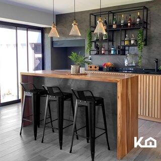 Foto 8 | Banco Alto Tipo Tolix KingsHouse COMBO-KH-94 color Negro 2 Piezas