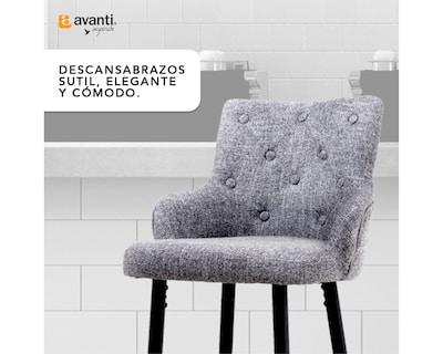 Foto 4 | Set de 2 Bancos para Bar Cosmobel Califa color Gris de Tela