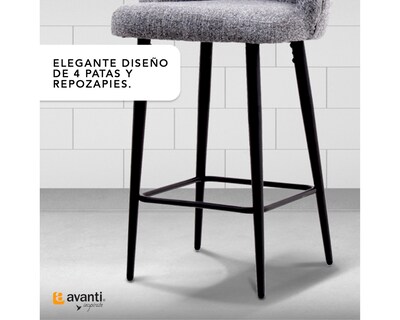 Foto 5 | Set de 2 Bancos para Bar Cosmobel Califa color Gris de Tela