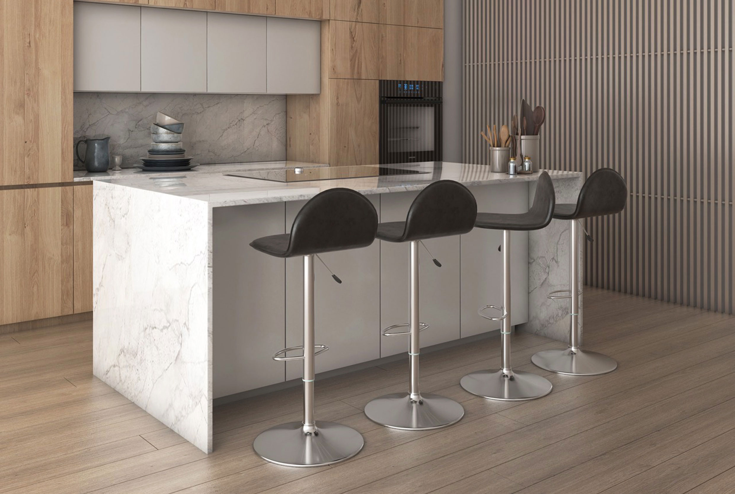 Foto 5 | Banco Contemporáneo Offiho Way color Negro 2 Piezas