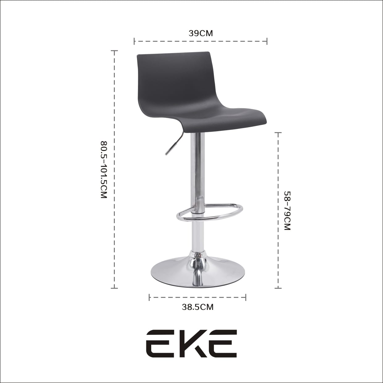 Foto 2 | Banco Alto Giratorio con Respaldo Eke Life Home Negro