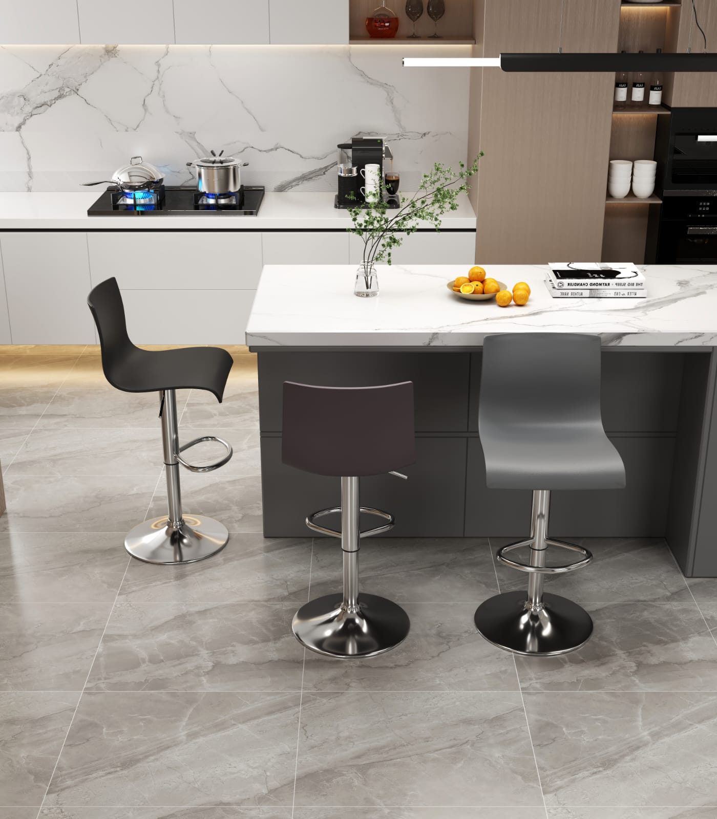 Foto 4 pulgar | Banco Alto Giratorio con Respaldo Eke Life Home Negro