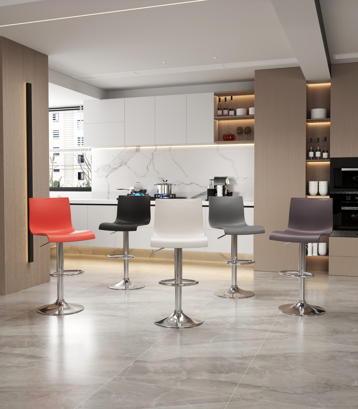 Foto 4 | Banco Alto Giratorio con Respaldo Eke Life Home Negro