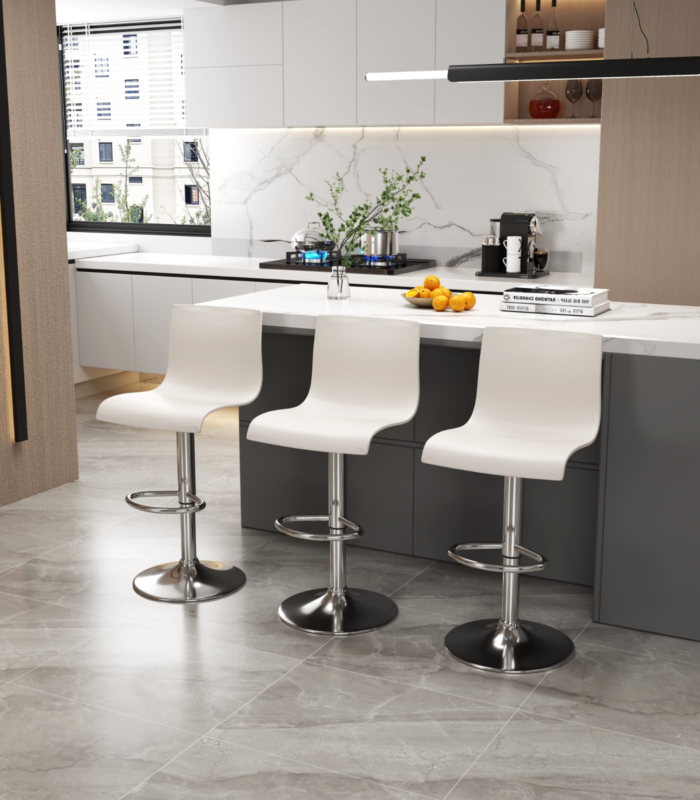 Foto 4 | Banco Alto Giratorio con Respaldo Eke Life Home 1652 Blanco