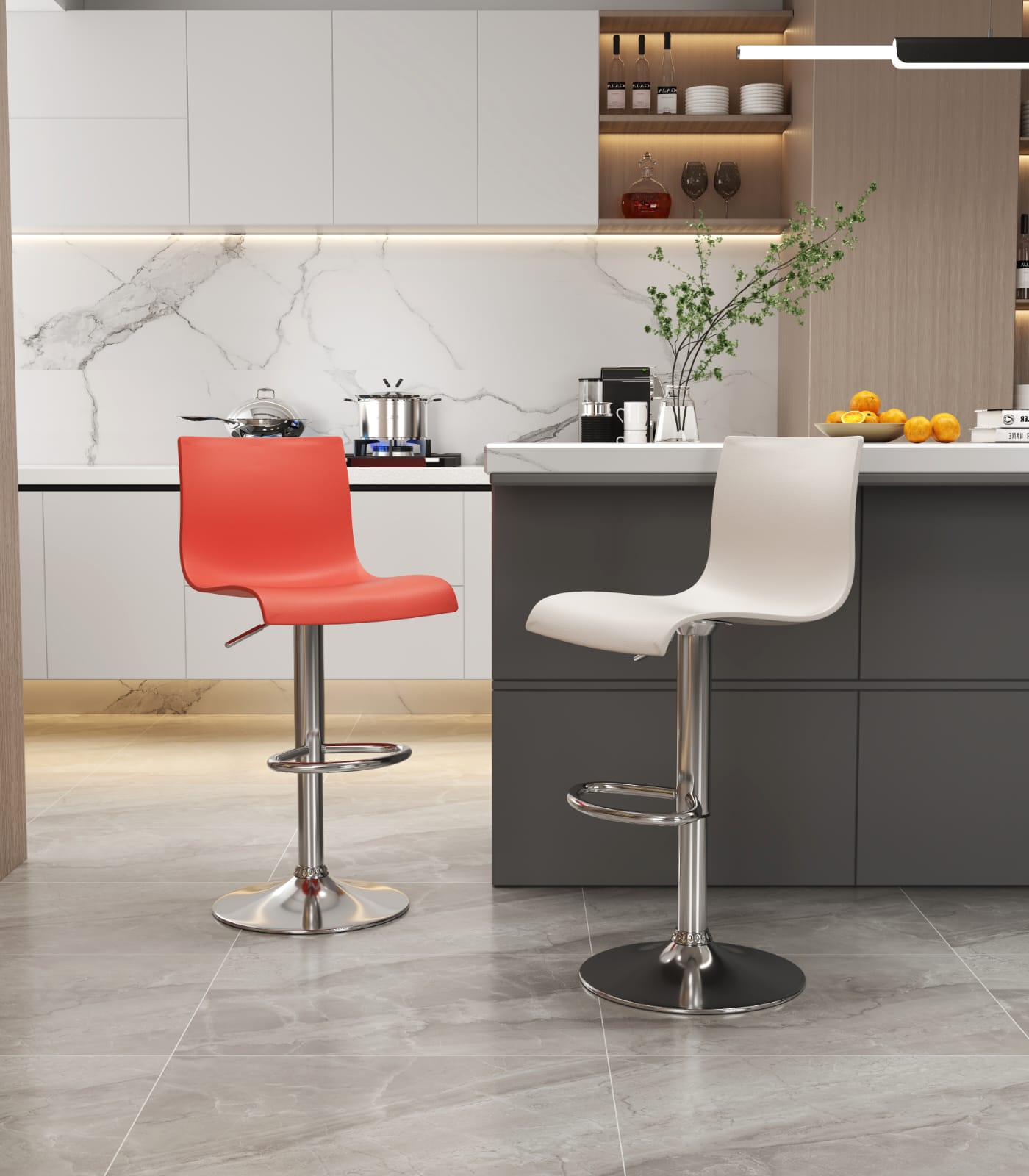 Foto 5 | Banco Alto Giratorio con Respaldo Eke Life Home 1652 Blanco