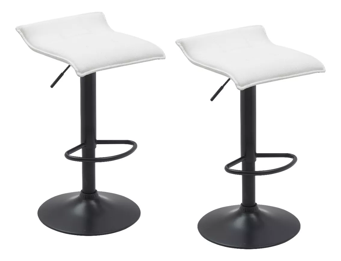 Bancos Giratorios Altos EKE Life Home 8178 Blancos para Barra/desayunador 2 Piezas
