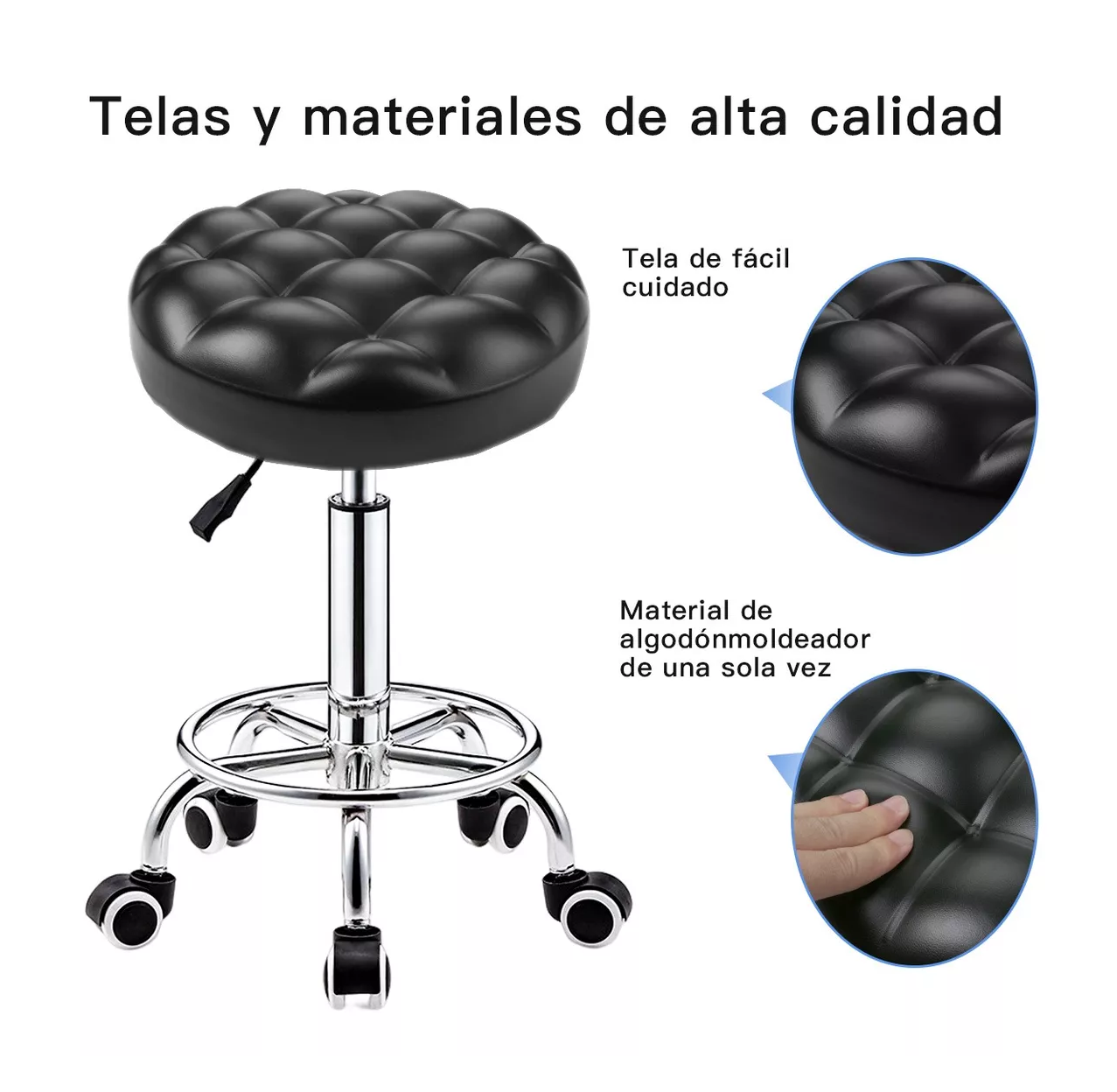 Foto 4 pulgar | Silla De Cocina Bar Giratoria Ajustable Juego Restaurante Negro