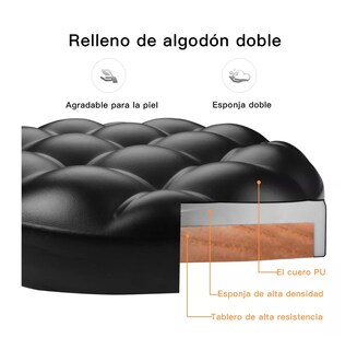 Foto 4 | Silla De Cocina Bar Giratoria Ajustable Juego Restaurante Negro