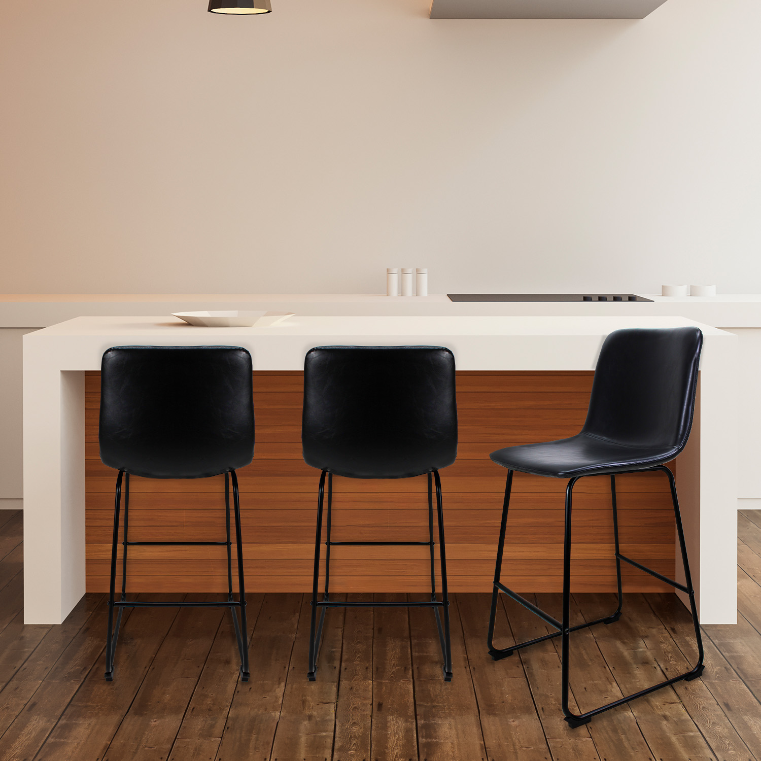 Foto 8 | Set de 2 Bancos Phoenix Mundo In 65cm Tapizado Pu Acero color Negro