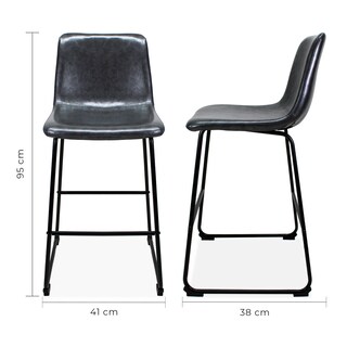 Foto 6 | Set de 2 Bancos Phoenix Mundo In 65cm Tapizado Pu Acero color Gris