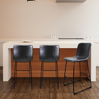 Foto 8 | Set de 2 Bancos Phoenix Mundo In 65cm Tapizado Pu Acero color Gris