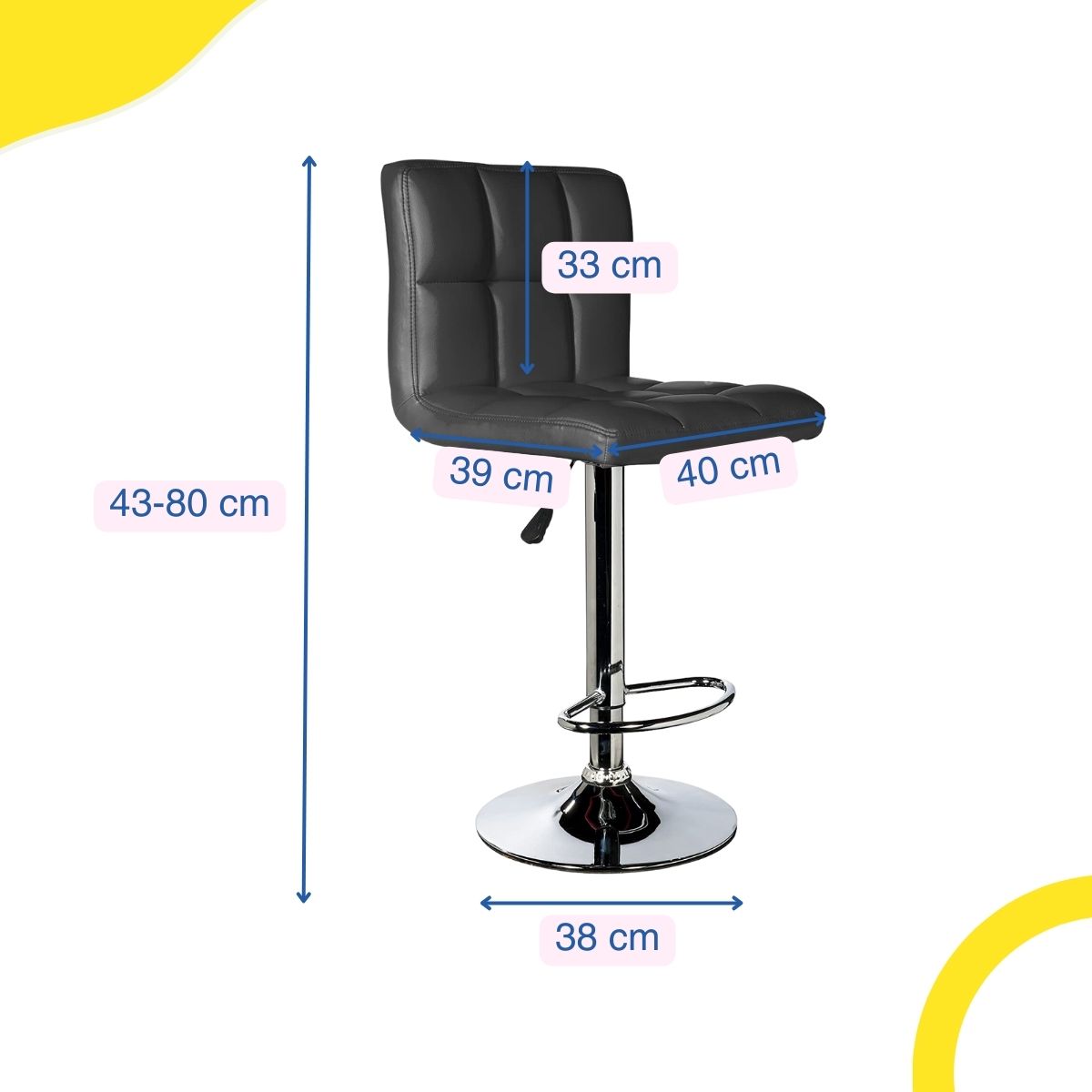 Foto 6 pulgar | Silla Para Bar Elly Decor ED-SARABK02 Con Respaldo 2 Piezas Color Negro