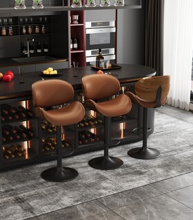 Foto 7 | Banco Giratorio Premium Con Respaldo Cocina/barra Color Marrón