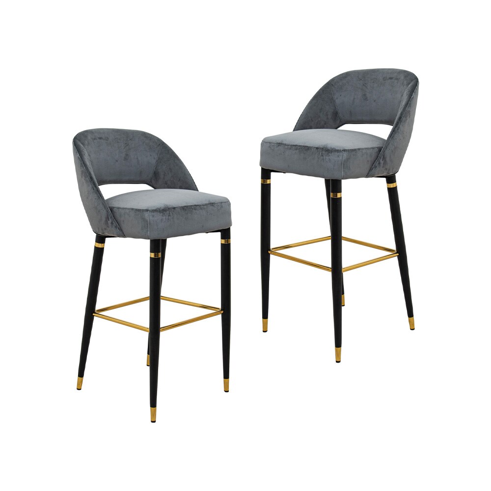 Set De 2 Bancos Para Cocina Cosmobel Corby color Gris $9,490