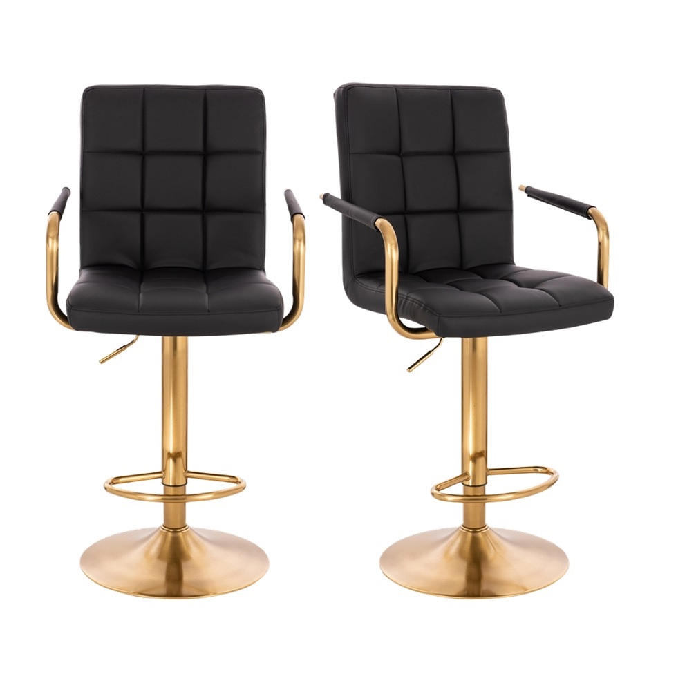 Set Dos Bancos Euroluce Set7009f-4 Negros Giratorios