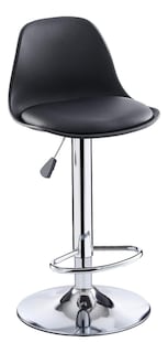 Foto 1 | Silla Ajustable Banco Acolchado Giratorio Con Respaldo Alto Color Negro