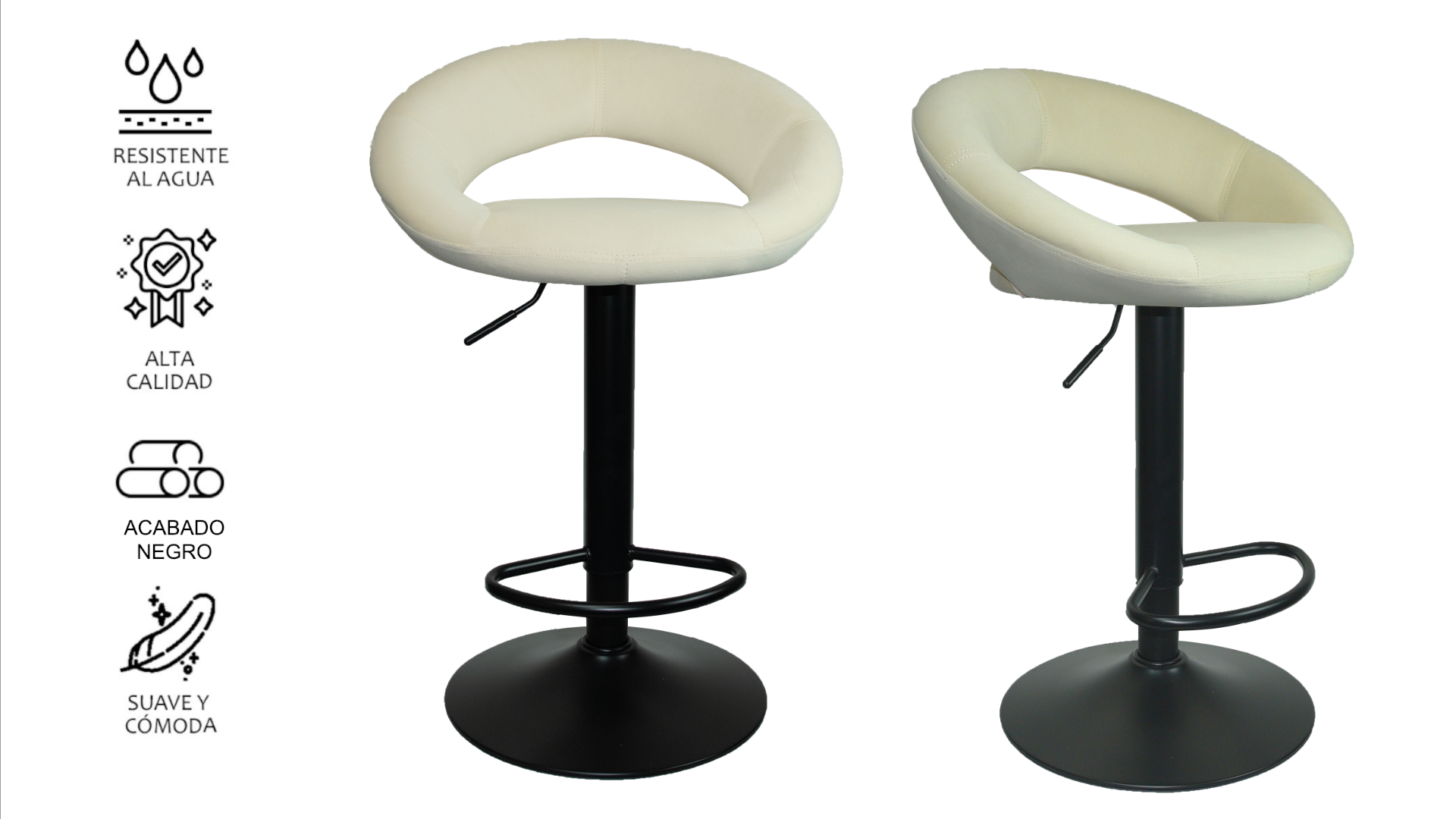 Foto 6 pulgar | Banco Eke Life Home Velvet Base Negra 2 Piezas