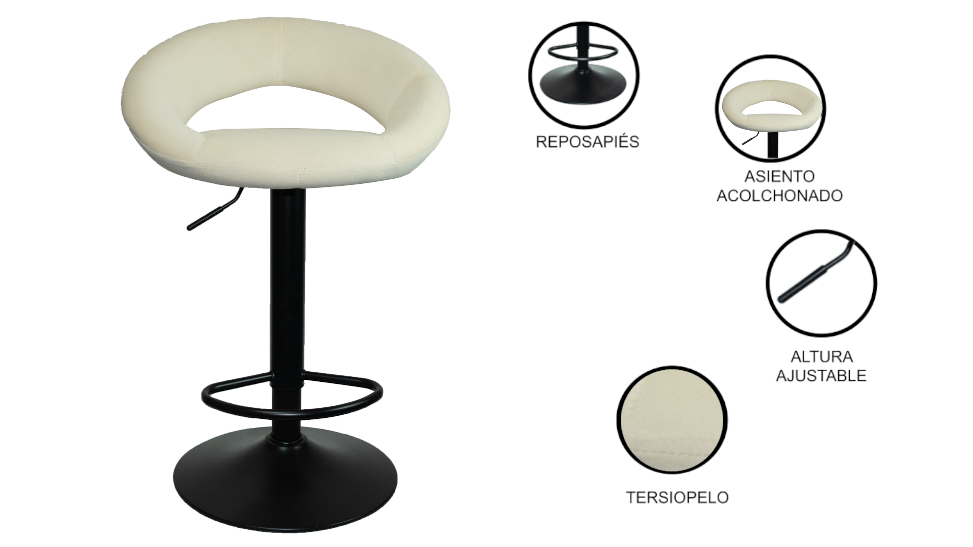 Foto 7 pulgar | Banco Eke Life Home Velvet Base Negra 2 Piezas