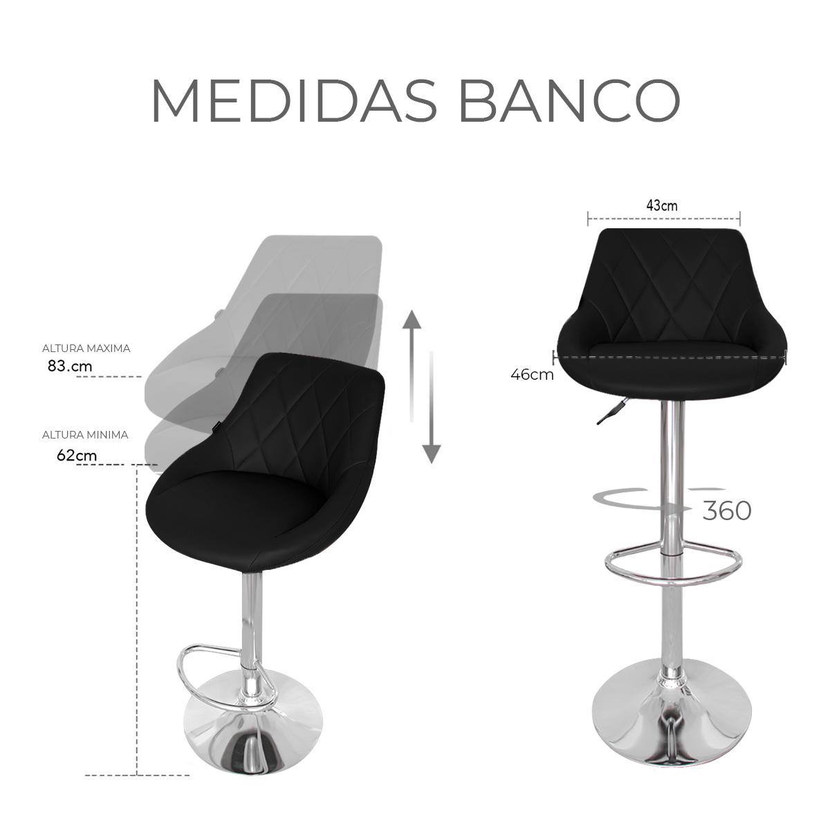 Foto 6 pulgar | Set 4 Bancos Giratorios Ajustables Para Barra, Cocina O Bar Marca Gravita